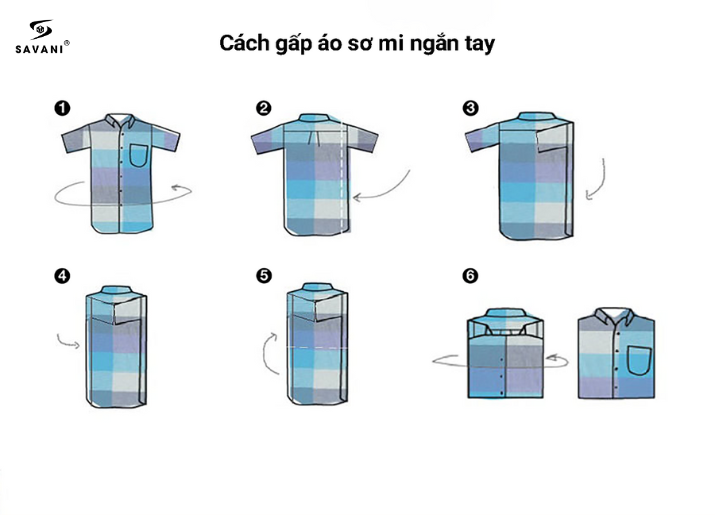 Cách gấp áo sơ mi ngắn tay chi tiết