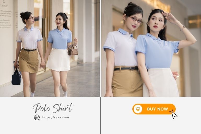 Mẫu áo Polo đồng phục phối cổ